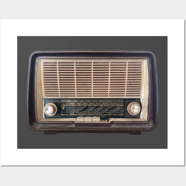 Retro Radio, Analogue, Tube Antique Radio Wall Art by badlydrawnbabe